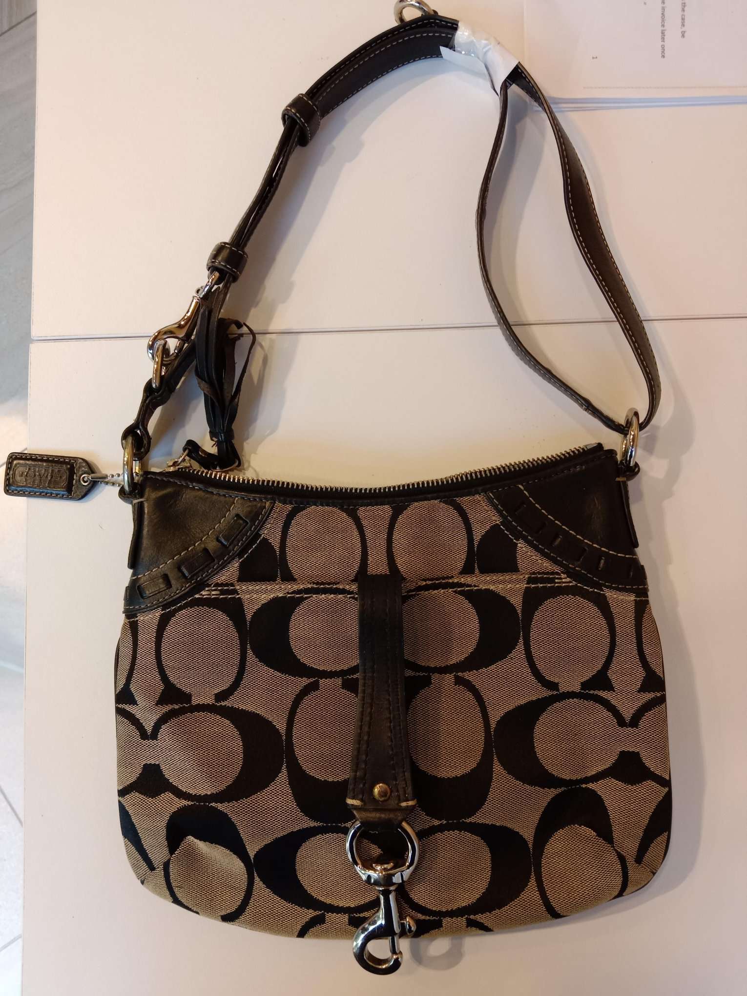 Coach signature python stripe bag