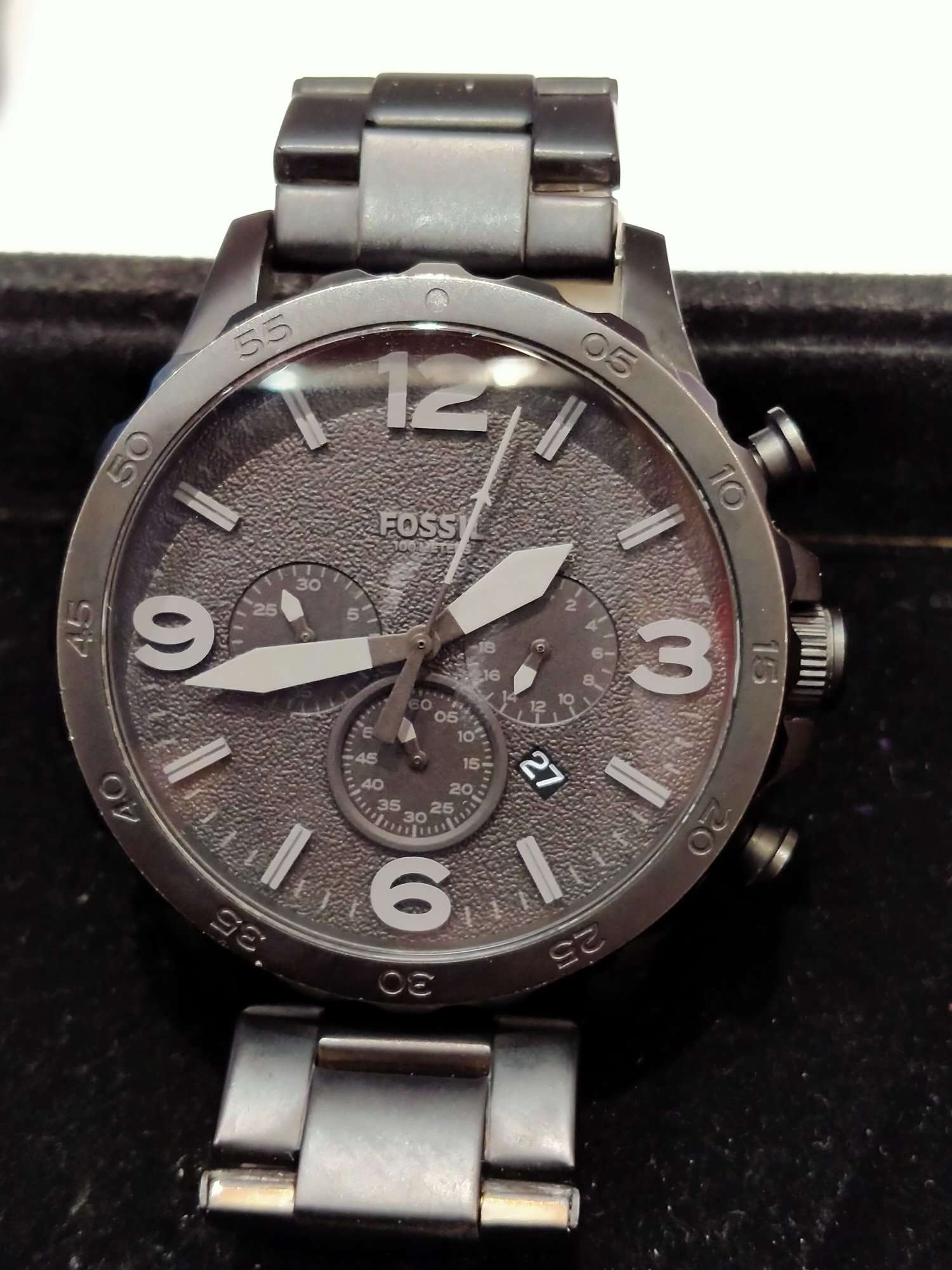 Black Fossil Nate Chronograph Quartz JR1401