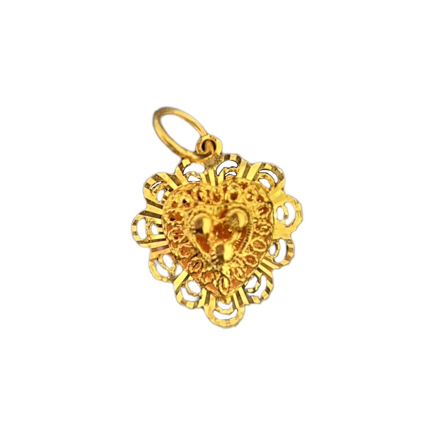 750 gold pendant with love design with seal