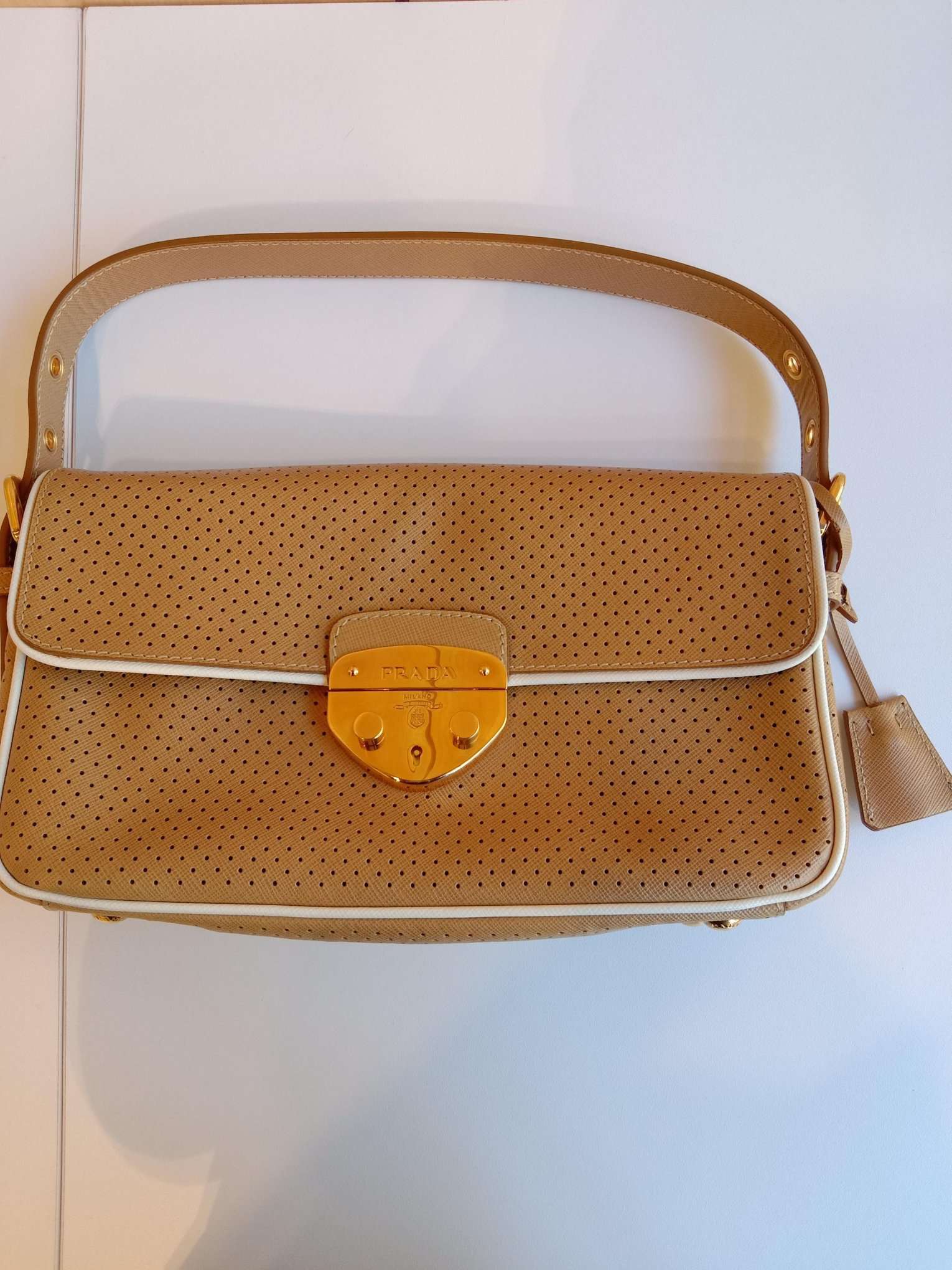 prada Saffiano Baguette handbag