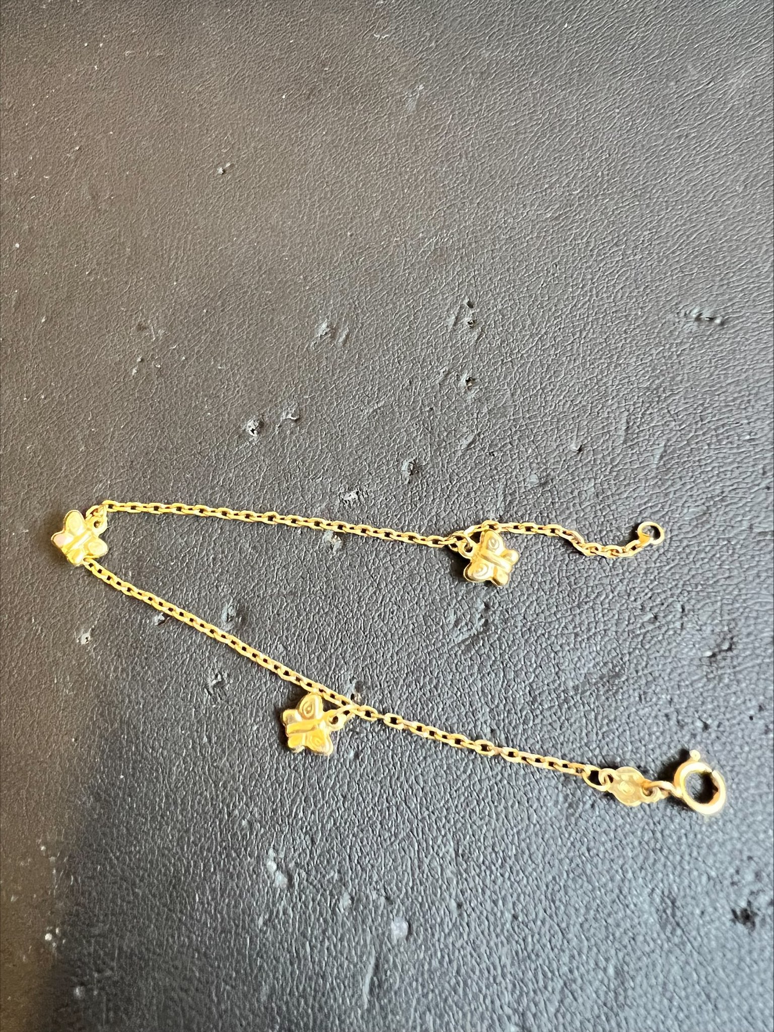 K14 gold bracelet with butterfly design