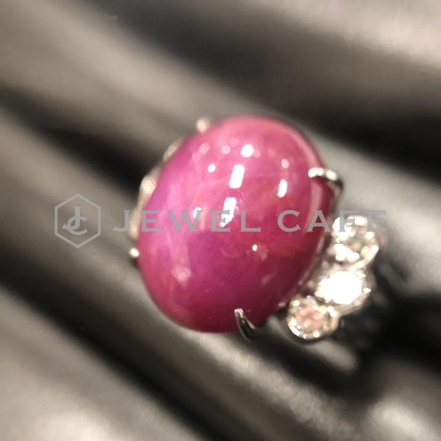 Pt900 star ruby ring