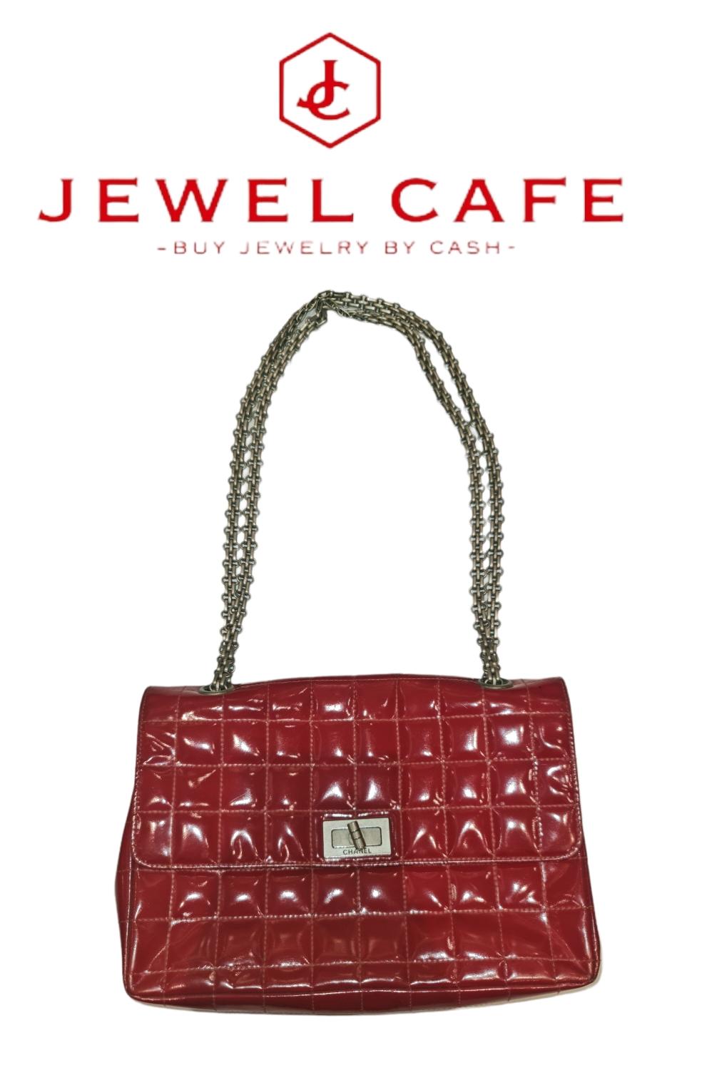 Chanel vintage red varnished bag