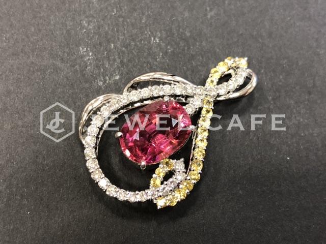 pink tourmaline pendant top