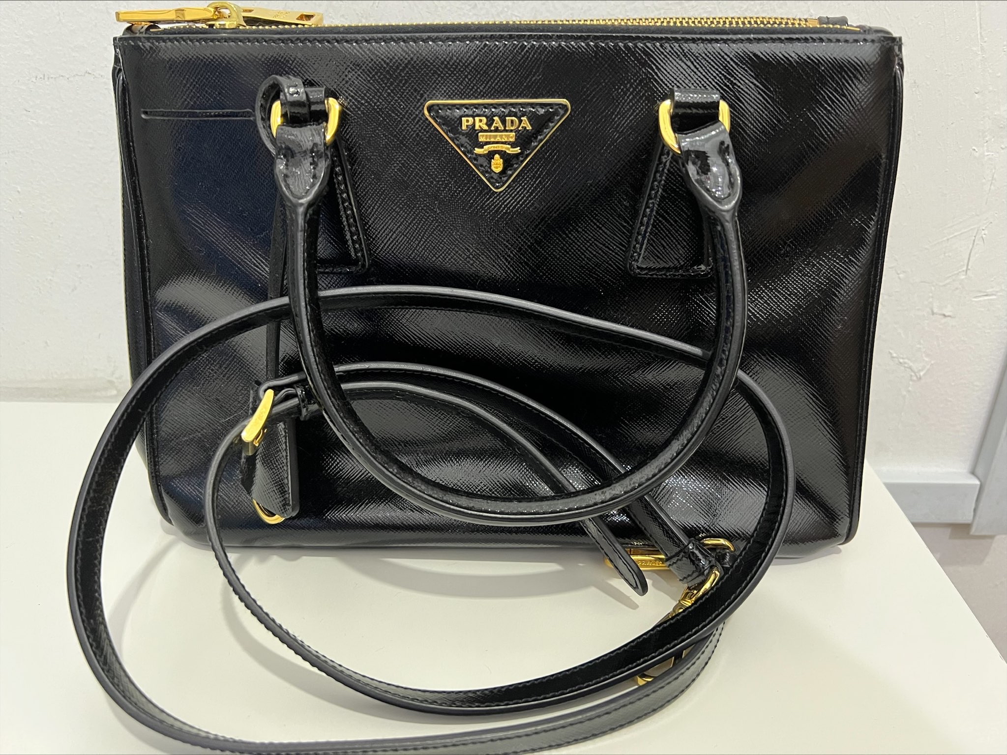 Prada handbag double zip tote