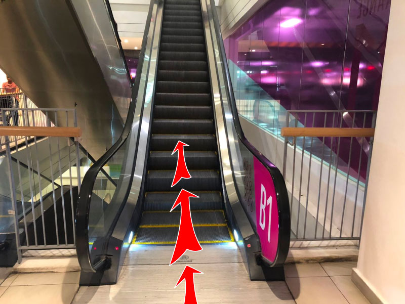 From B1, take the escalator and go up to LG.