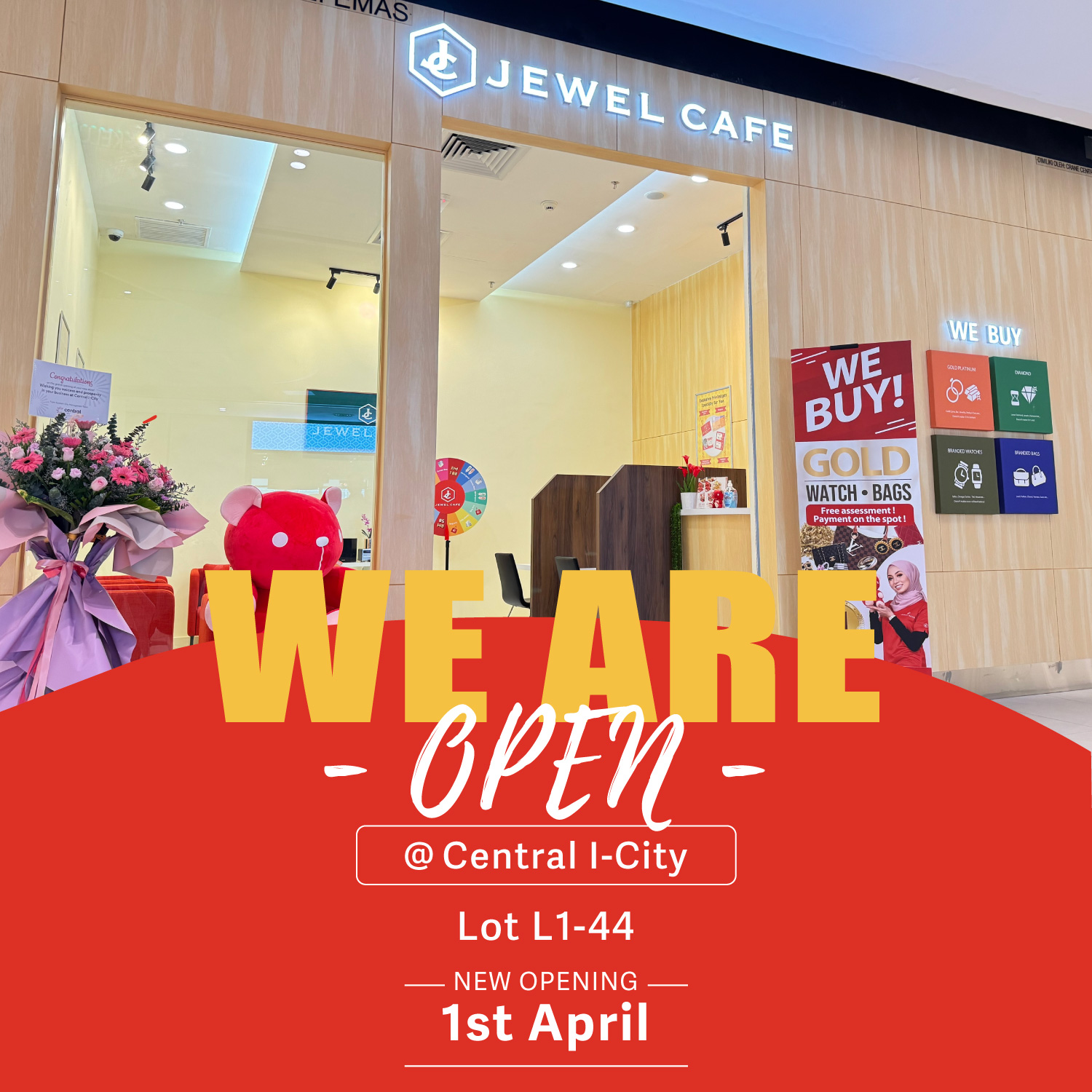 Jewel Cafe I-City Opening banner