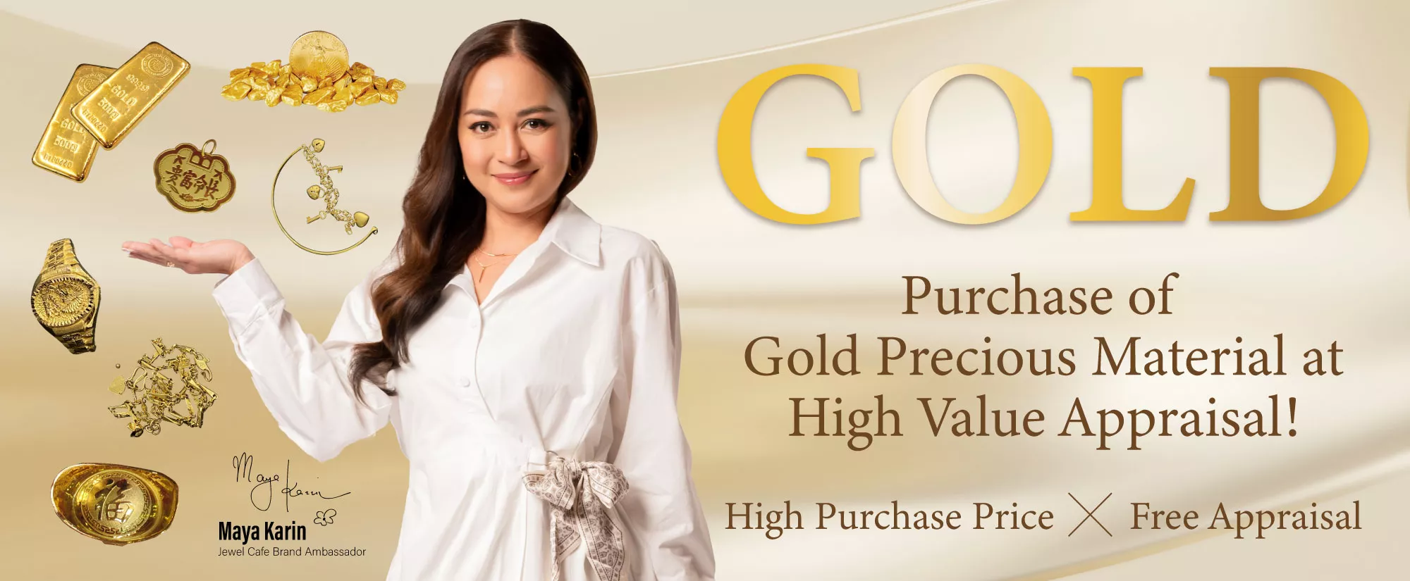 Jewel Cafe offers easy and speedy purchase at the store! No charge for evaluation and consultation.