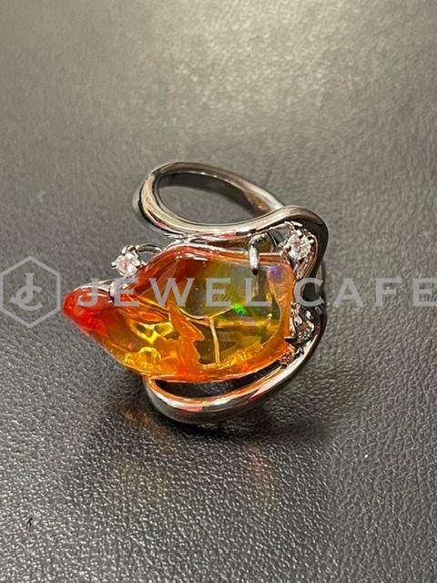 fire opal ring