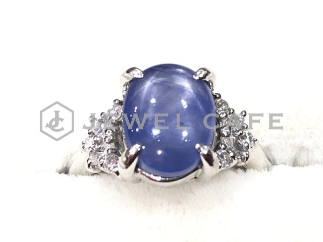 Pt900 star sapphire ring