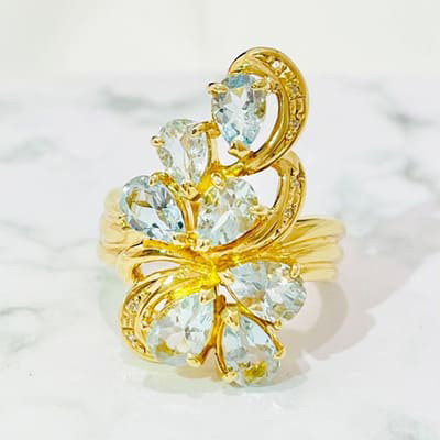 我們收購了！海藍寶石戒指 2.07ct K18YG